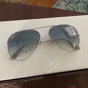 White Polarized Ray Bans with blue lens